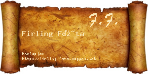 Firling Fáta névjegykártya